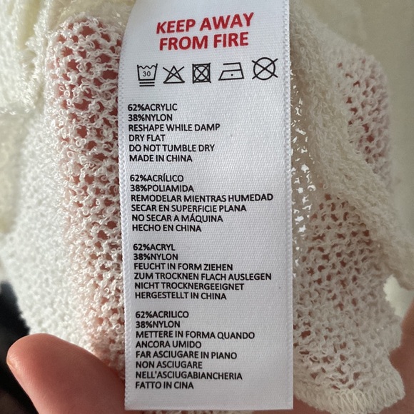 Urban Outfitters BDG Sheer Boatneck Lettuce Trim Bell Sleeve Sweater Small - Picture 11 of 12